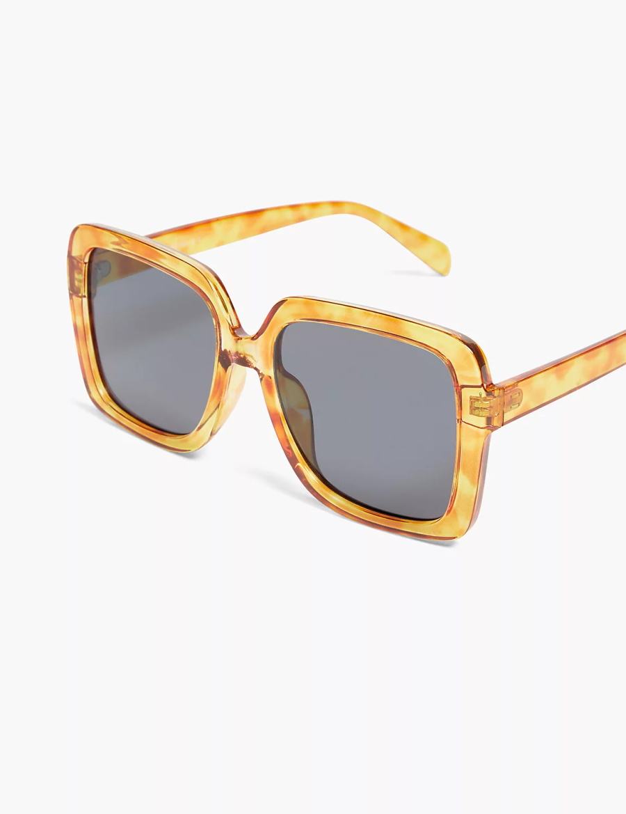 Lane Bryant Blonde Tortoiseshell Print Square Women Sunglasses Yellow | HQL7921CI