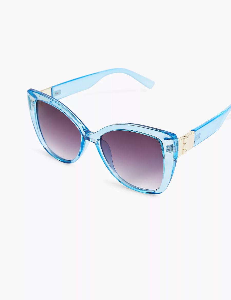 Lane Bryant Blue Cateye Women Sunglasses Blue | NEE5959AA