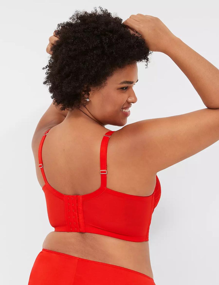 Lane Bryant Boost Longline Women Balconette Bra Red | IIE2293CS