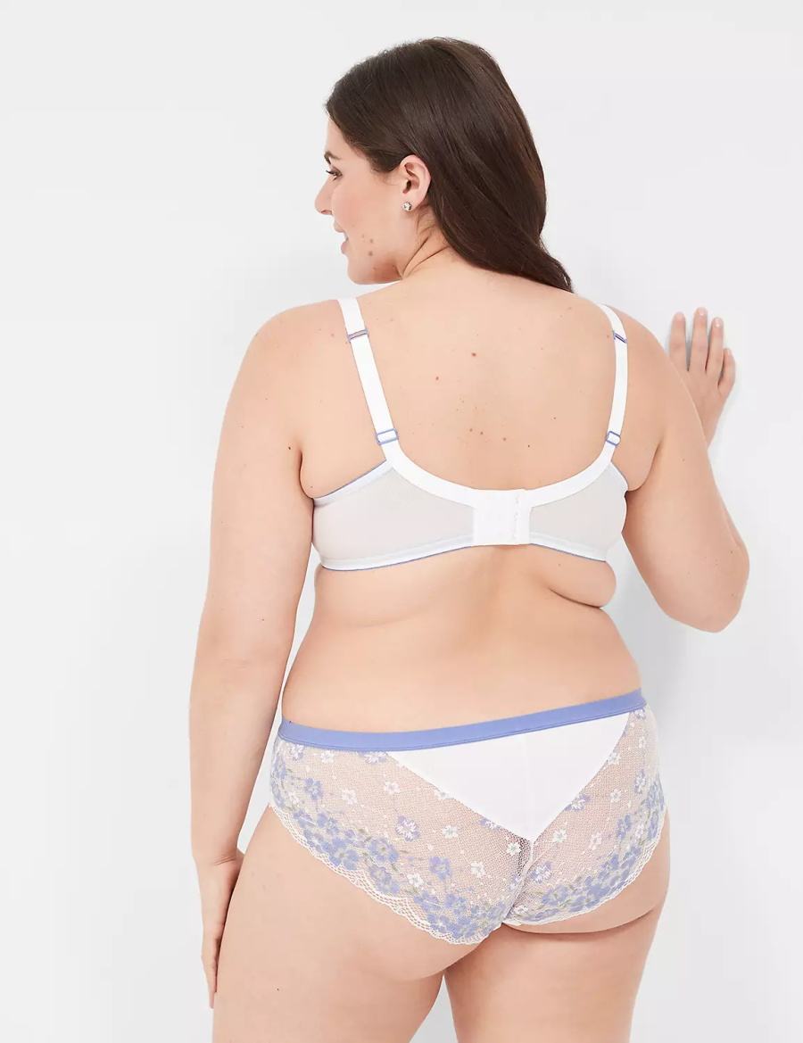 Lane Bryant Boost Plunge With Lace Women Bralettes White | QGN3193XD