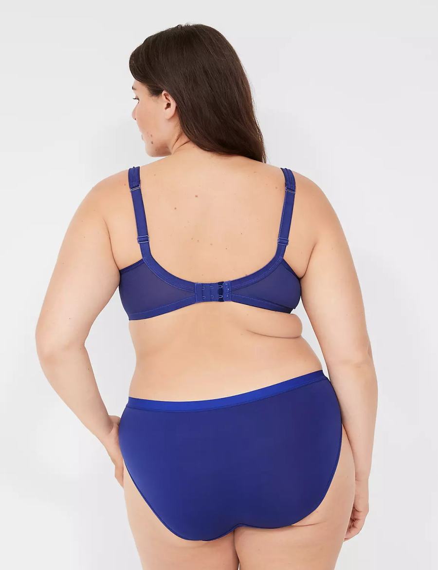 Lane Bryant Boost Plunge With Lace Women Bralettes Blue | DRK3939WG