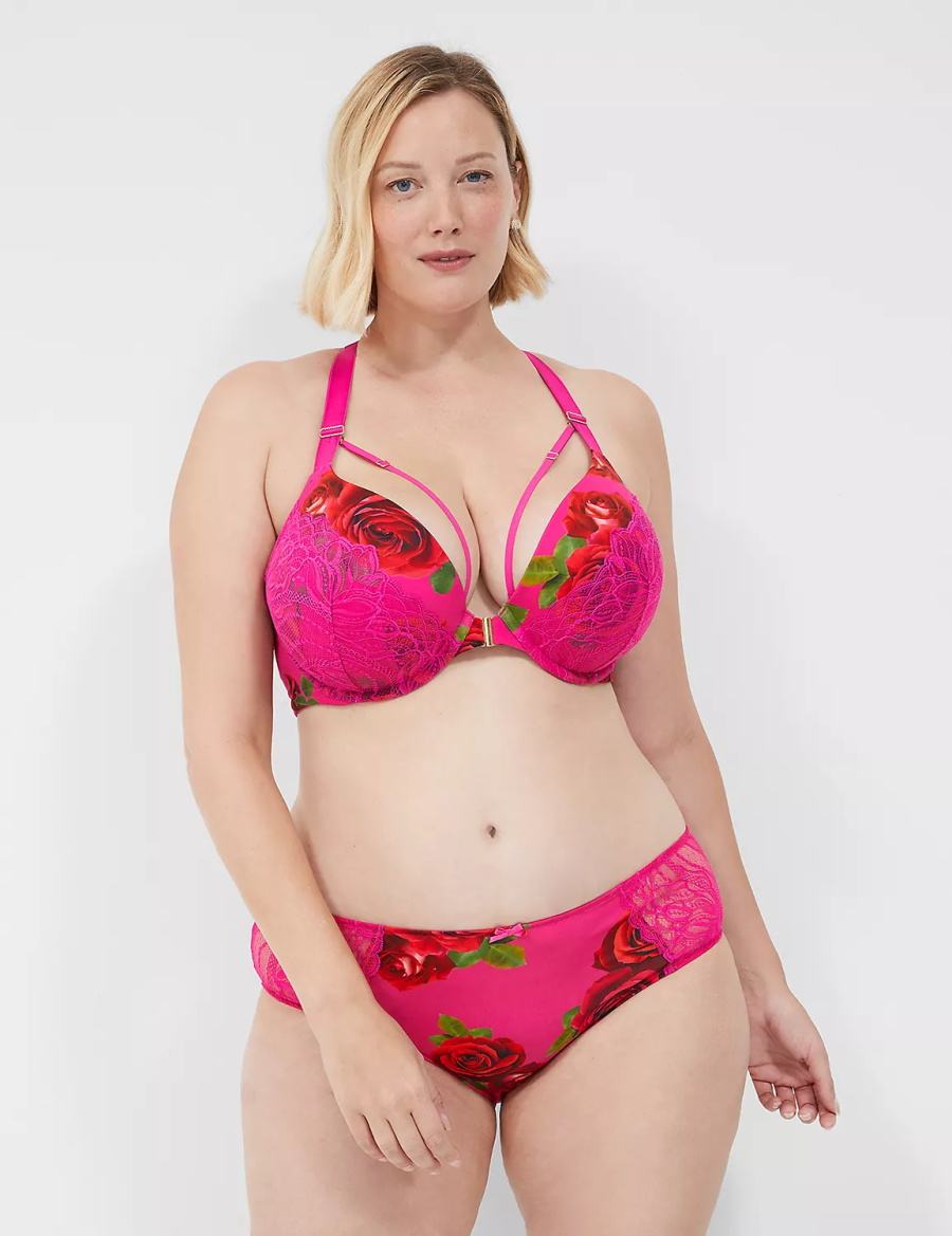 Lane Bryant Boost Plunge Women Bralettes Rose Fuchsia | QWP9519IV