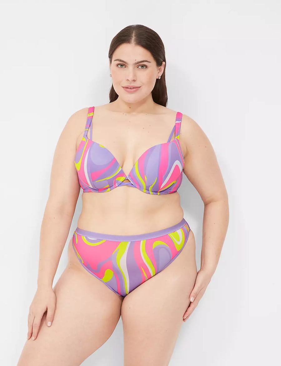 Lane Bryant Boost Plunge Women Bralettes Purple Multicolor | FTP9215KF