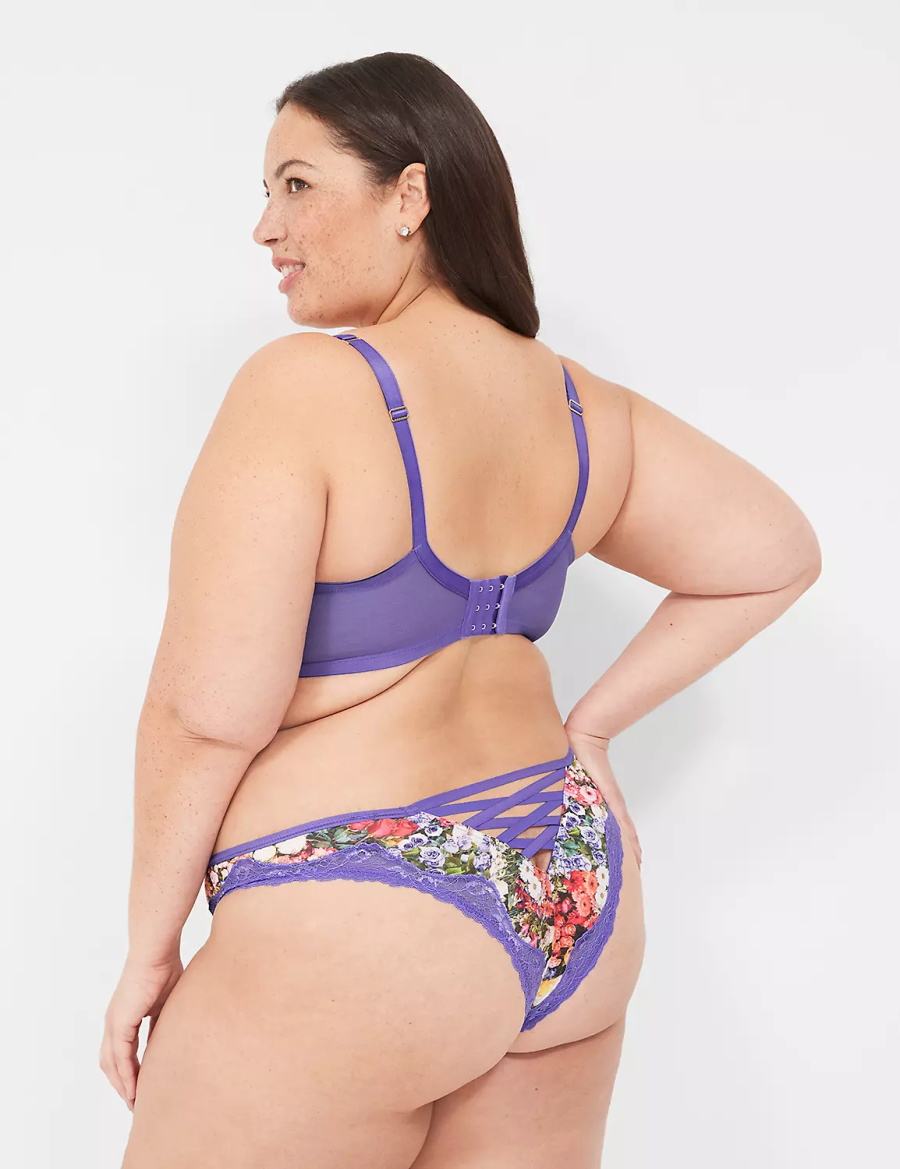 Lane Bryant Boost Women Balconette Bra Purple Multicolor | JSP6721JW