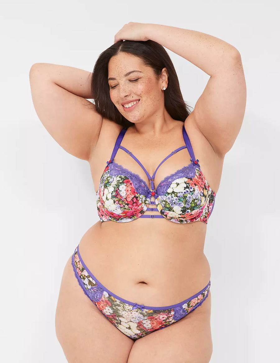 Lane Bryant Boost Women Balconette Bra Purple Multicolor | JSP6721JW