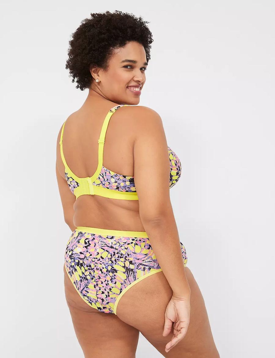 Lane Bryant Boost Women Balconette Bra Yellow Multicolor | BLY5110ZS