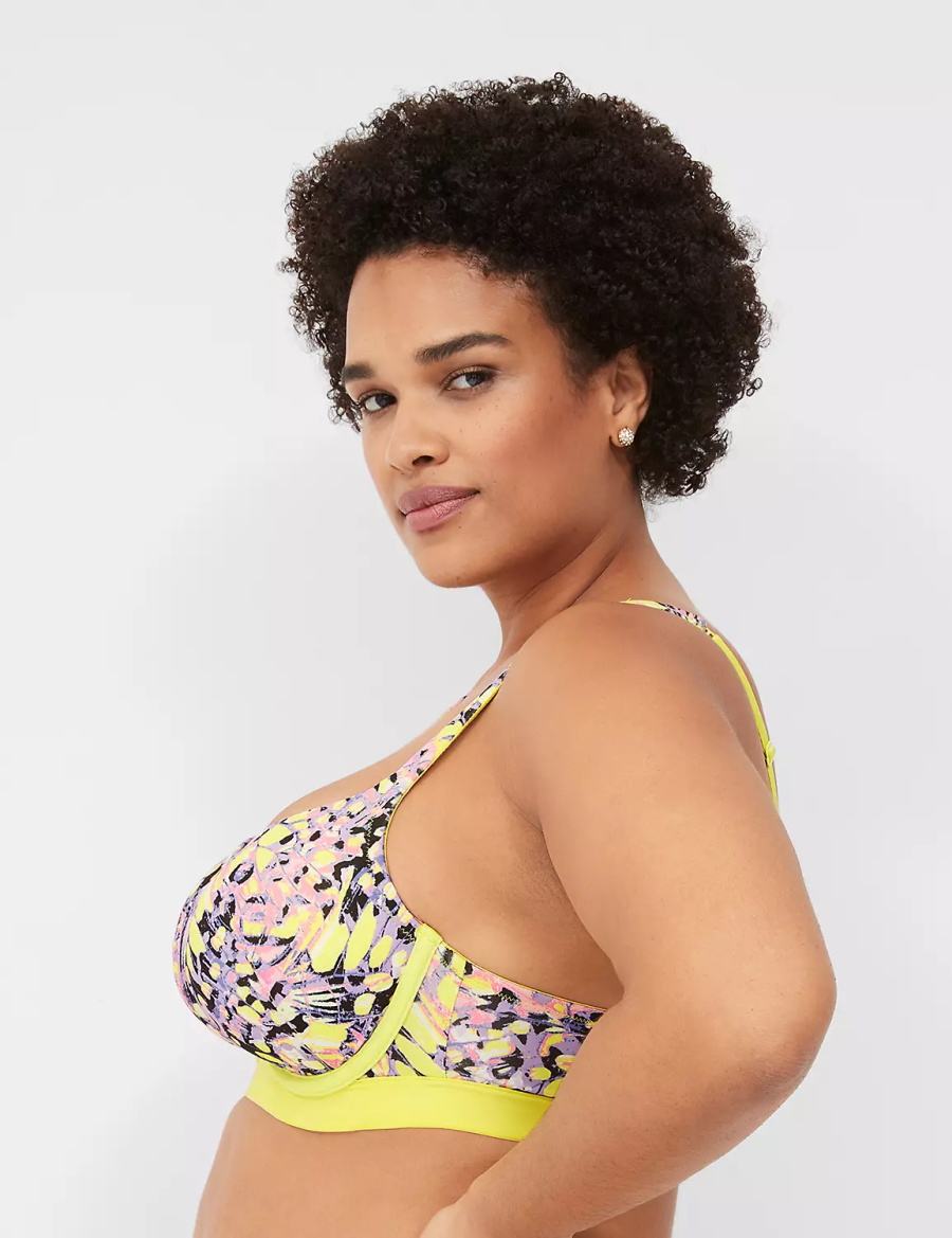 Lane Bryant Boost Women Balconette Bra Yellow Multicolor | BLY5110ZS