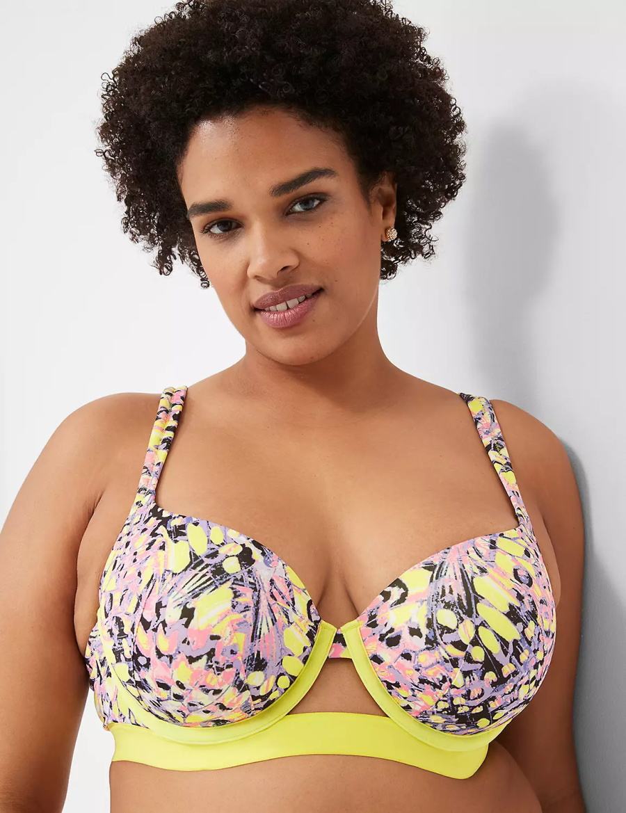 Lane Bryant Boost Women Balconette Bra Yellow Multicolor | BLY5110ZS