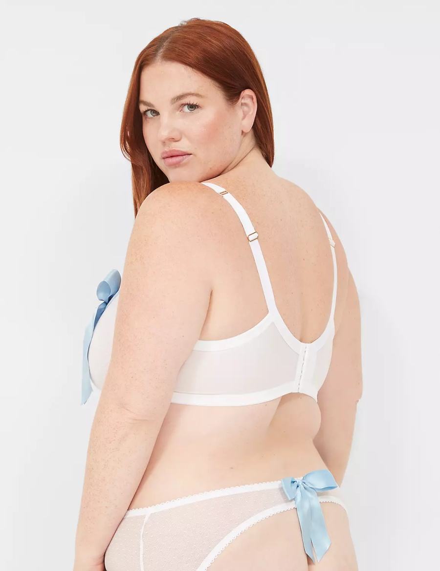 Lane Bryant Bow-Back Sheer Women Briefs White | QWF2540IS