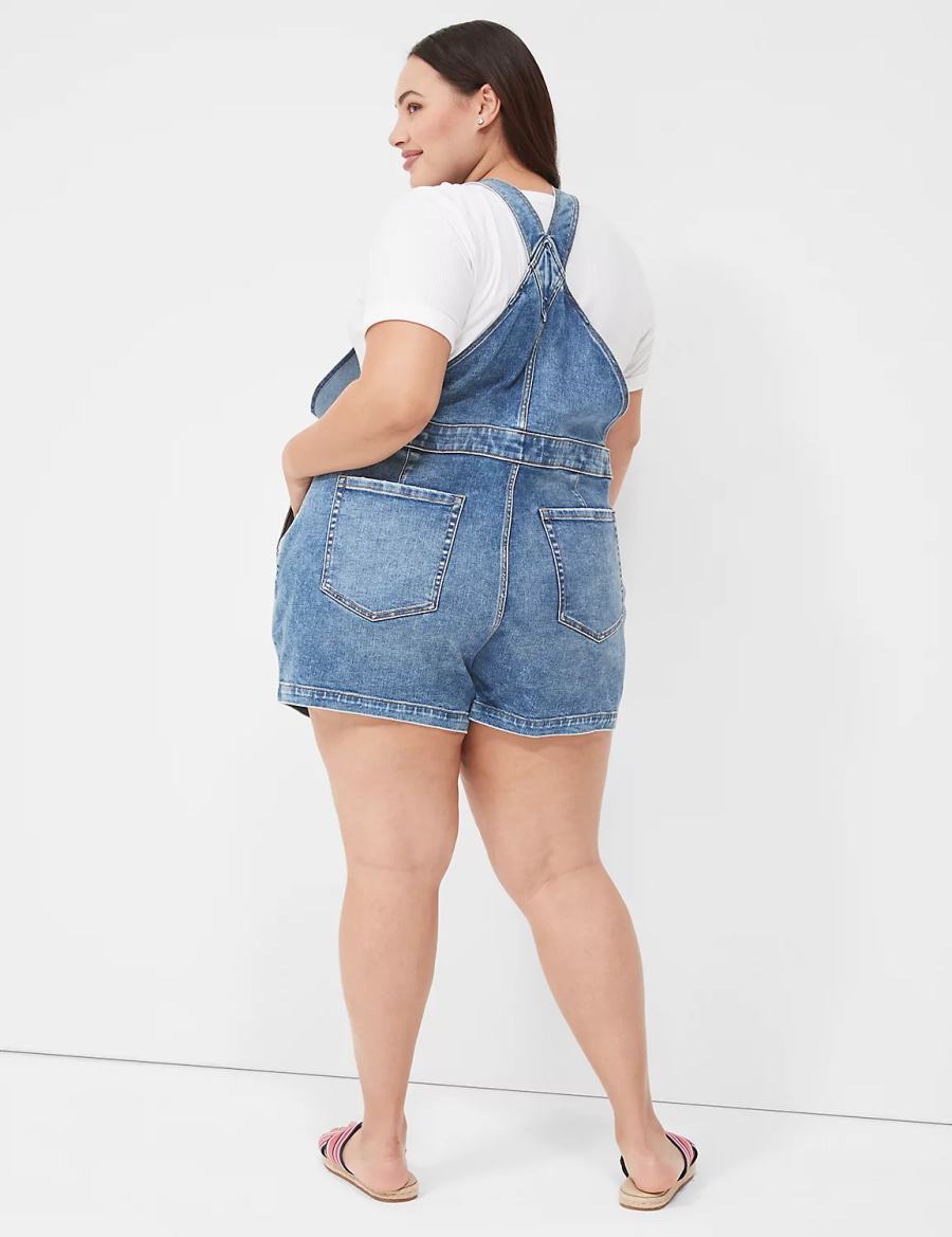 Lane Bryant Boyfriend Denim Women Overall Blue | IBI50100PD