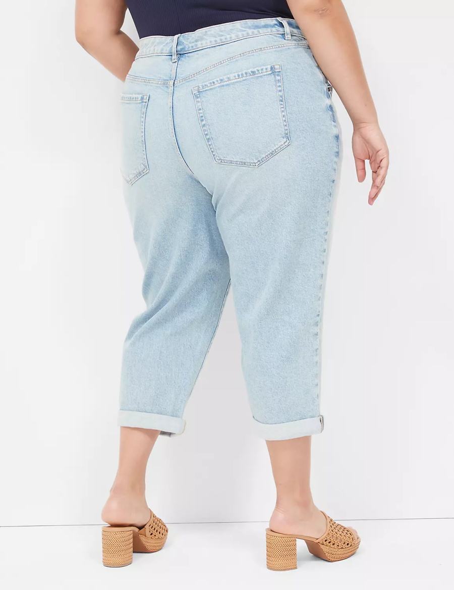 Lane Bryant Boyfriend Fit Capri Women Jeans Light Blue | DKS834KL