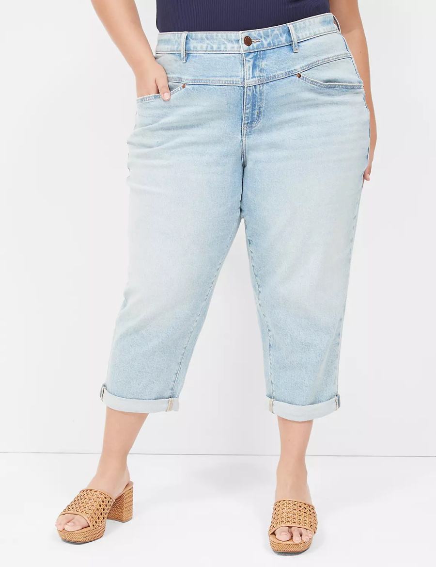 Lane Bryant Boyfriend Fit Capri Women Jeans Light Blue | DKS834KL