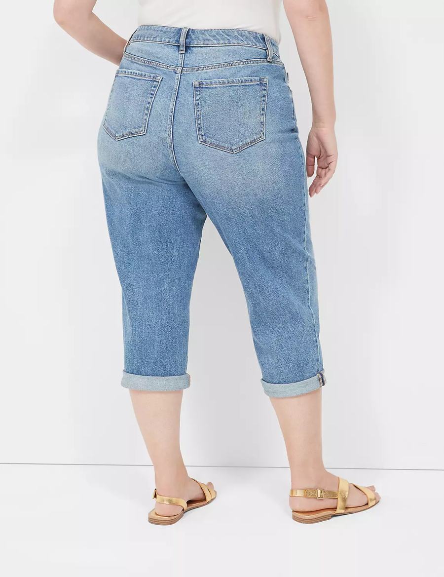 Lane Bryant Boyfriend Fit Capri Women Jeans Blue | PLC2048YL