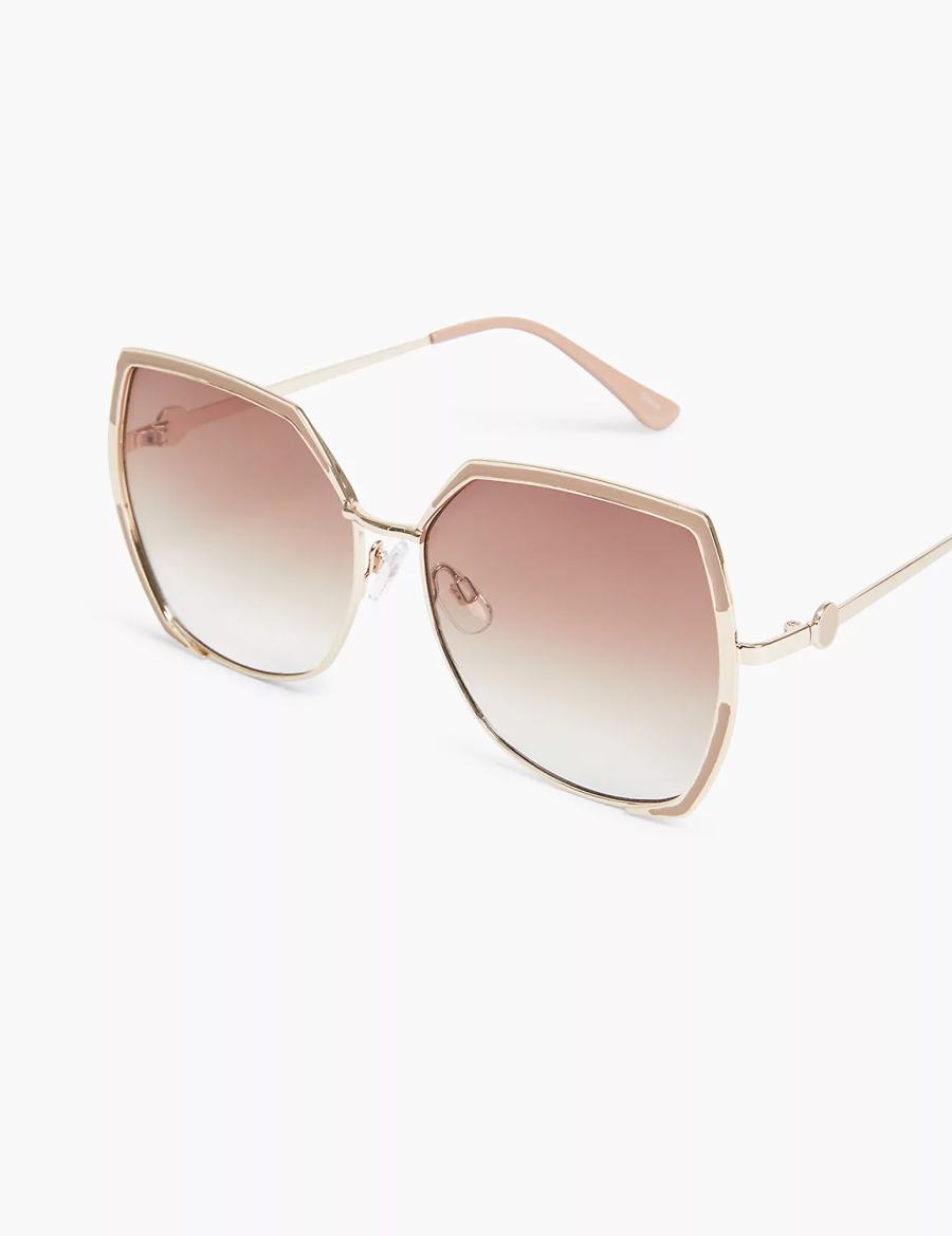 Lane Bryant Butterfly Aviator Women Sunglasses Brown | FYE8362XF