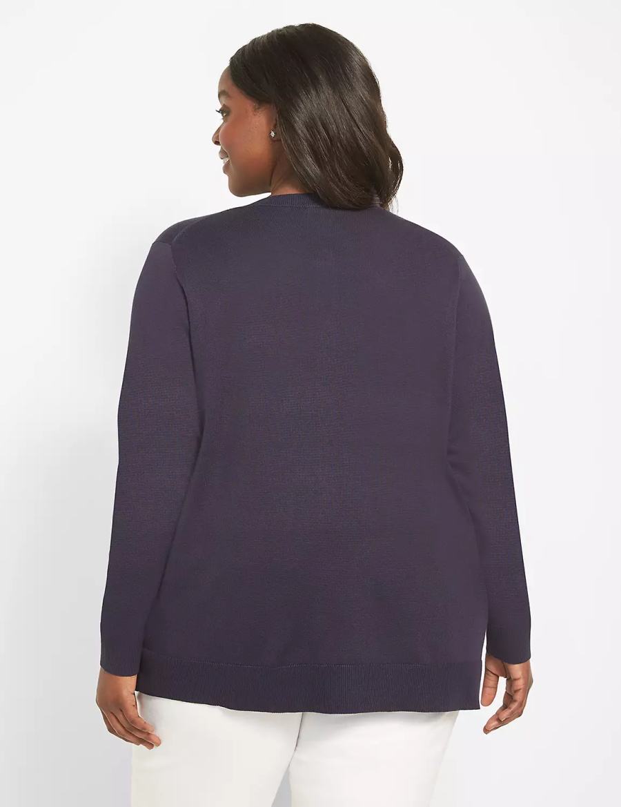 Lane Bryant Button-Front Women Cardigan Blue | JGK3721LV