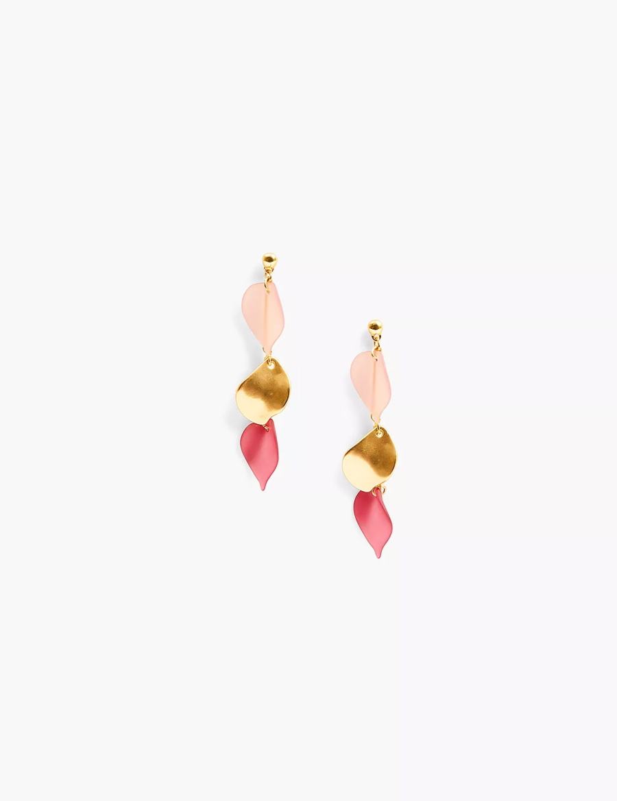 Lane Bryant Cabernet Petal Drop Women Earrings Gold | AEN2434CH