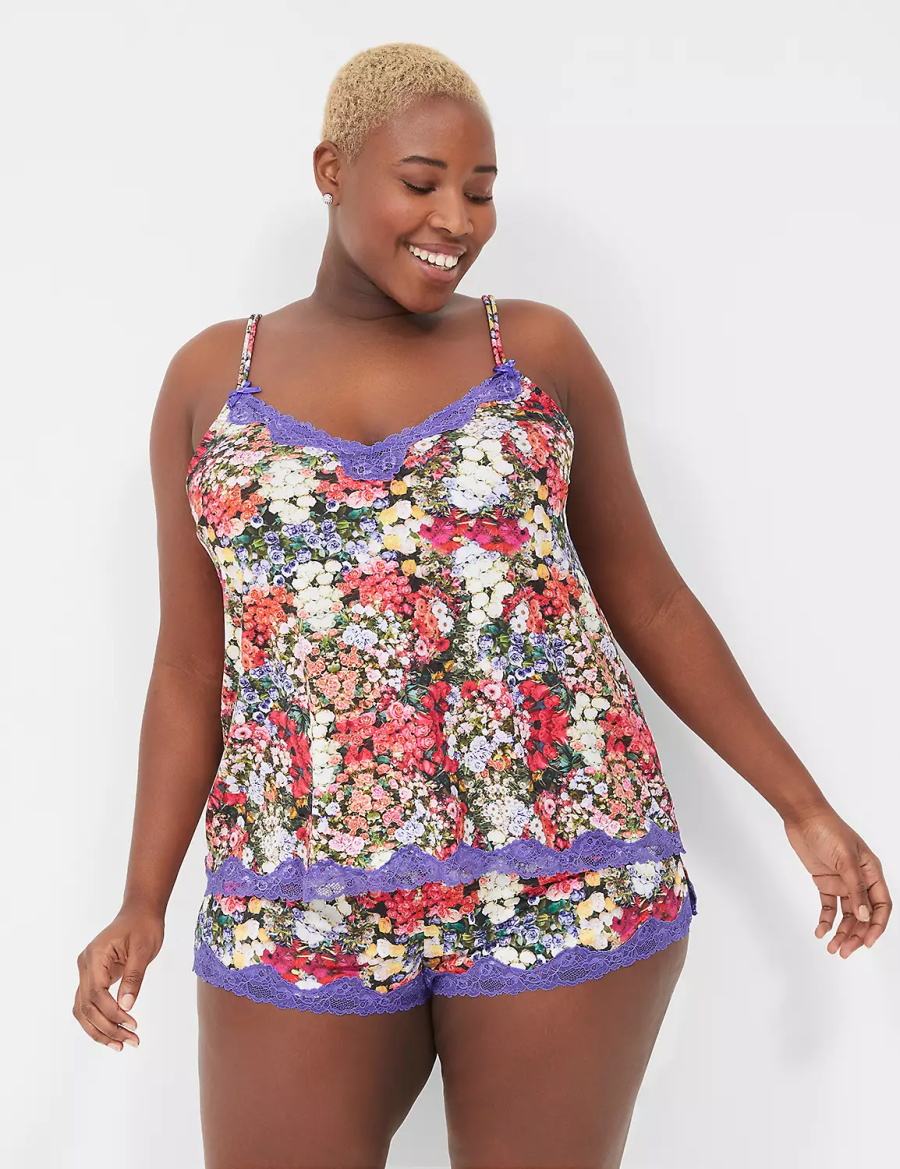 Lane Bryant Cami & Short Set Women Pajamas Multicolor | ZCV3575NW