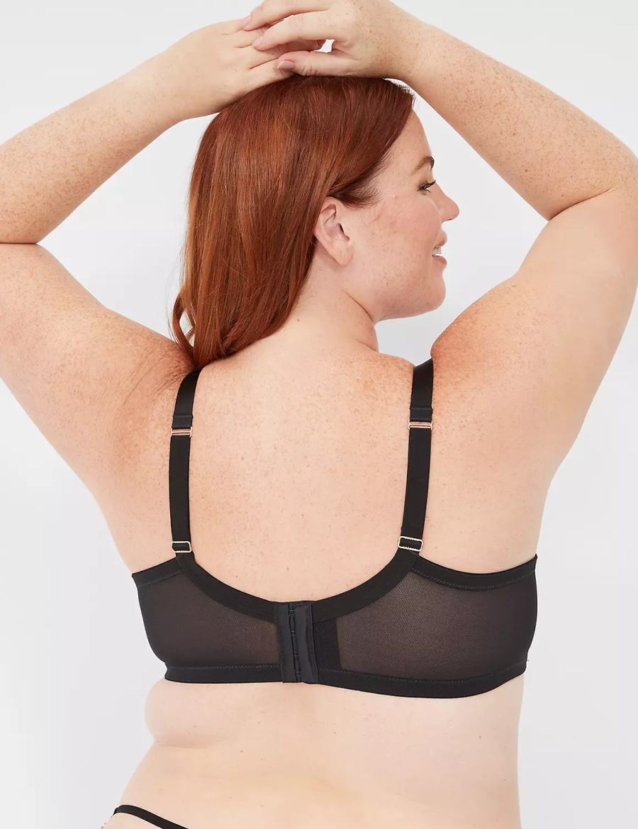 Lane Bryant Chain Quarter Cup Women Bralettes Black | QLI5062FV