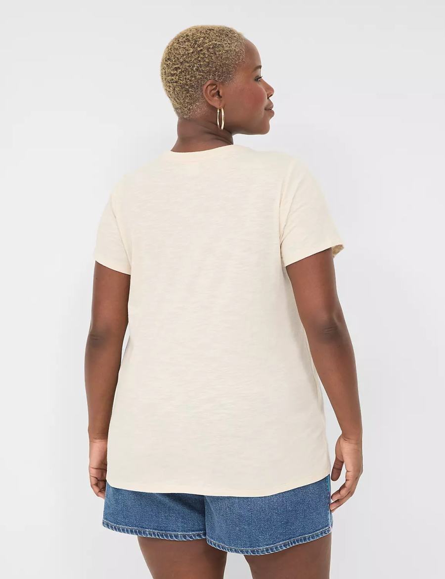 Lane Bryant Coca-Cola Graphic Tee Women T Shirts Cream White | PNX9515GP