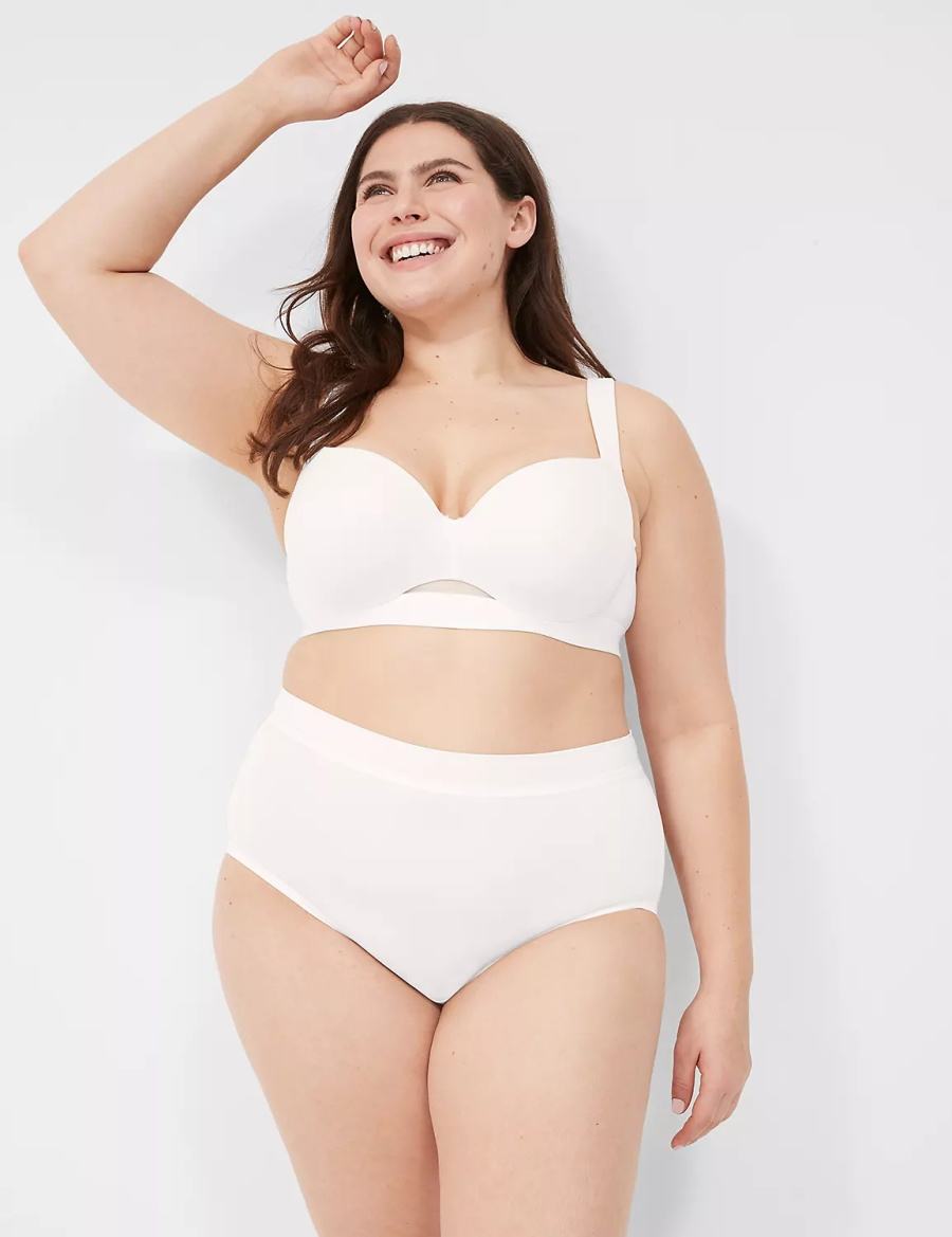 Lane Bryant Comfort Bliss Full Women Briefs White | EHO398ML