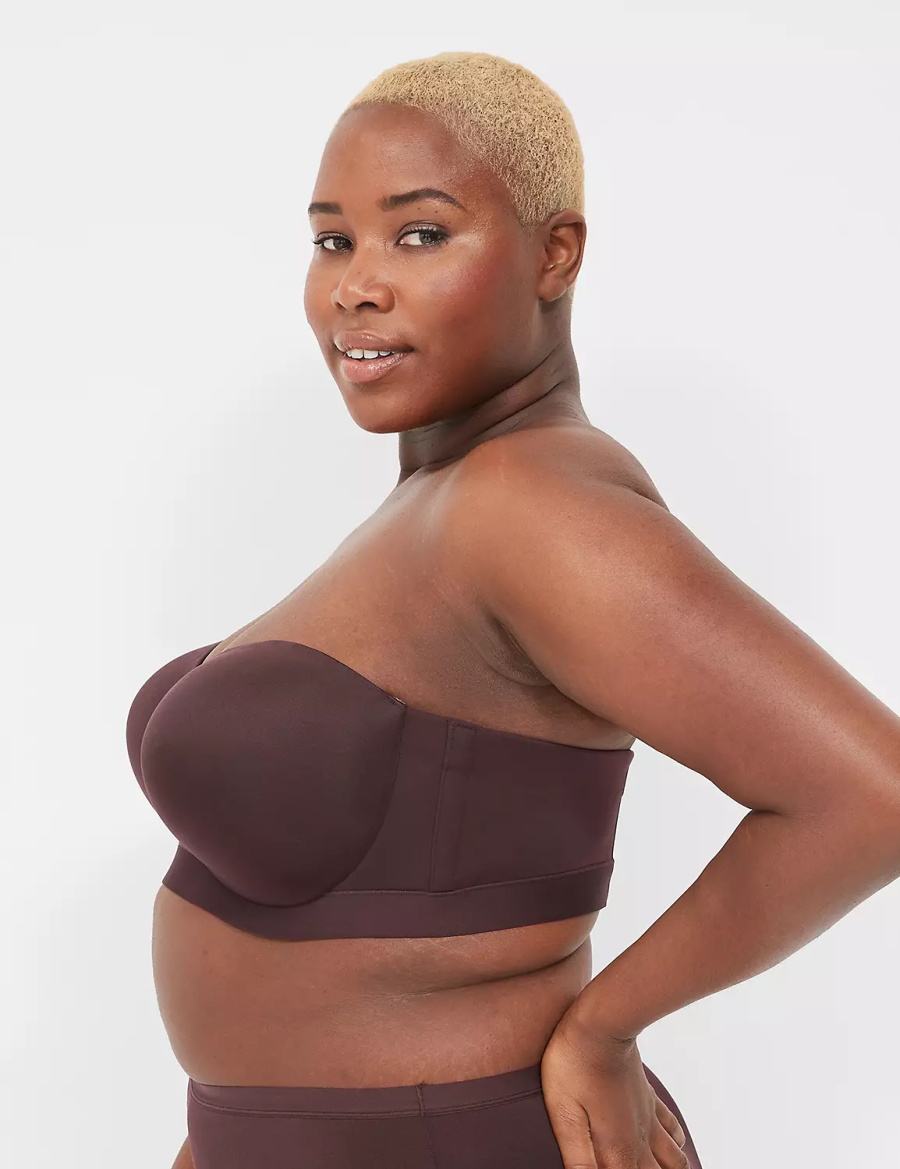 Lane Bryant Comfort Bliss Lightly Lined Multi-Way Women Strapless Bra Chocolate Purple | BBO6112GJ