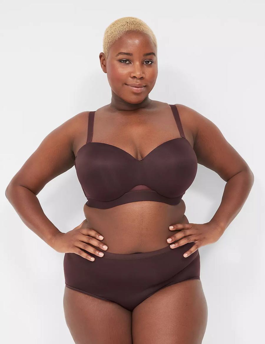 Lane Bryant Comfort Bliss Lightly Lined Multi-Way Women Strapless Bra Chocolate Purple | BBO6112GJ