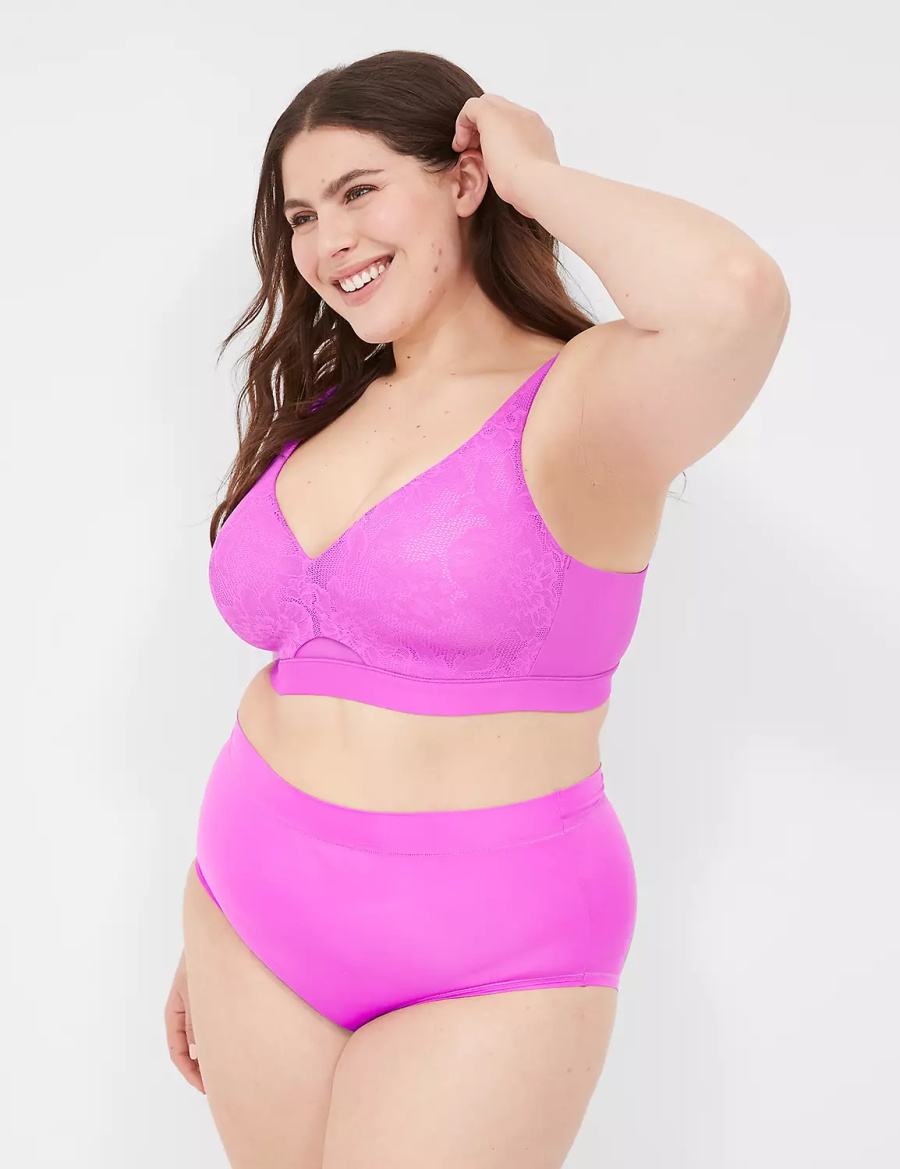 Lane Bryant Comfort Bliss Lightly Lined No-Wire Women Bralettes Light Purple | EZW2758AZ