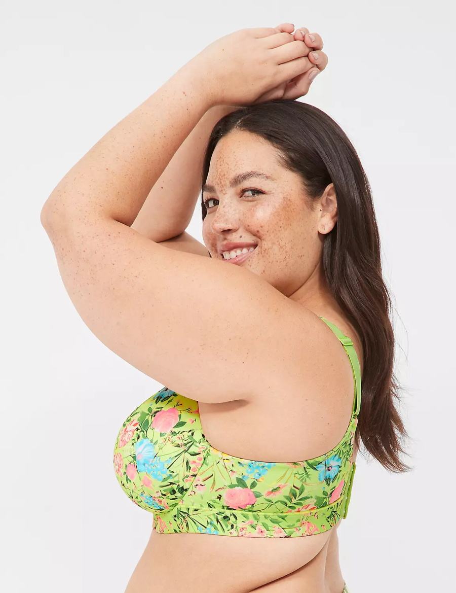 Lane Bryant Comfort Bliss Lightly Lined Plunge Women Bralettes Green | SXG6646UJ