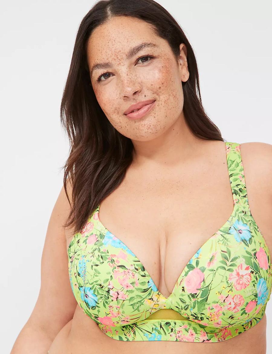 Lane Bryant Comfort Bliss Lightly Lined Plunge Women Bralettes Green | SXG6646UJ