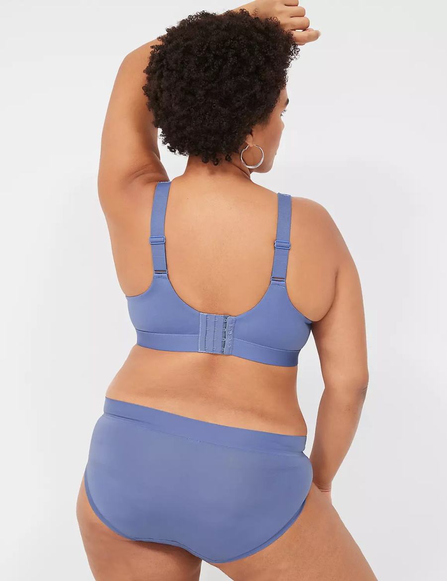 Lane Bryant Comfort Bliss Lightly Lined Plunge Women Bralettes Blue | NWN6055SG