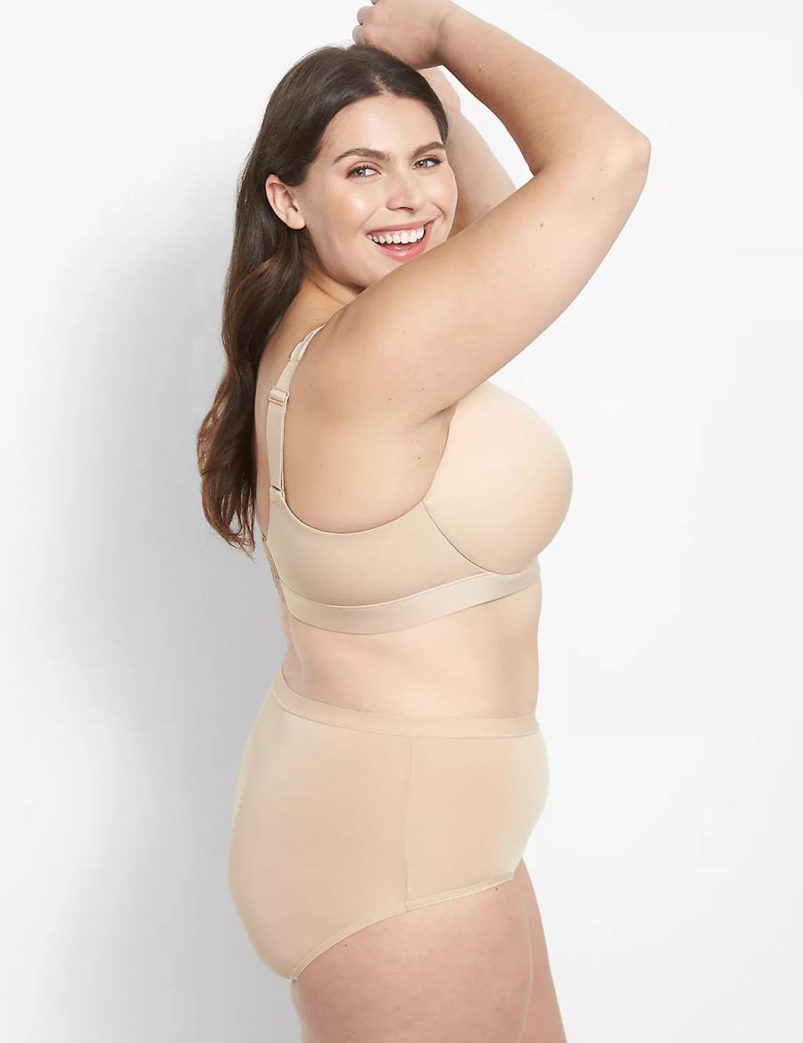 Lane Bryant Comfort Bliss Lightly Lined Full Coverage Women Bralettes Beige | ITM793FC