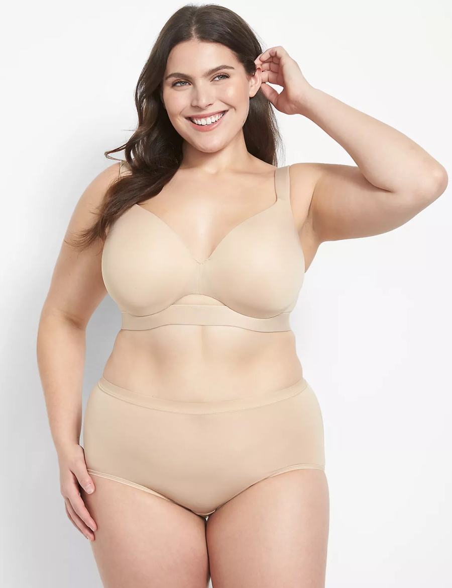 Lane Bryant Comfort Bliss Lightly Lined Full Coverage Women Bralettes Beige | ITM793FC