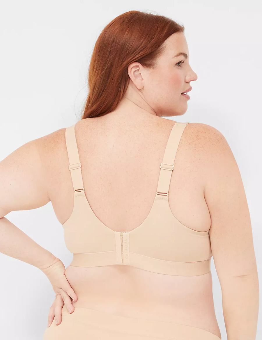 Lane Bryant Comfort Bliss Lightly Lined Plunge Women Bralettes Beige | HNL8680QV