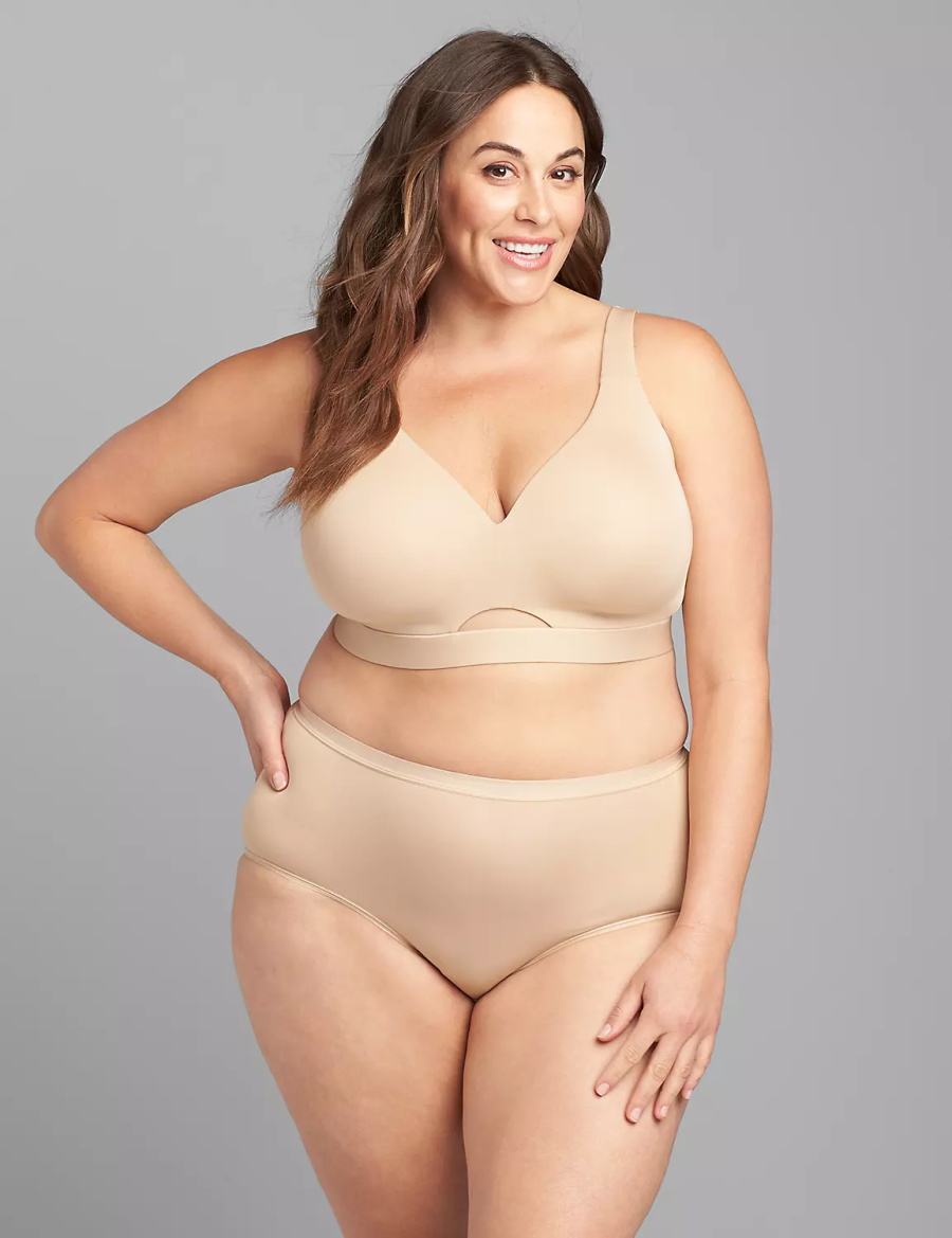 Lane Bryant Comfort Bliss Lightly Lined No-Wire Women Bralettes Beige | HNP9198IP