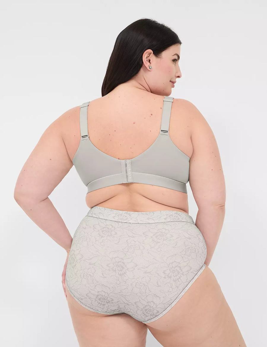 Lane Bryant Comfort Bliss Lightly Lined Full Coverage With Lace Women Bralettes Grey | CBR8410FH