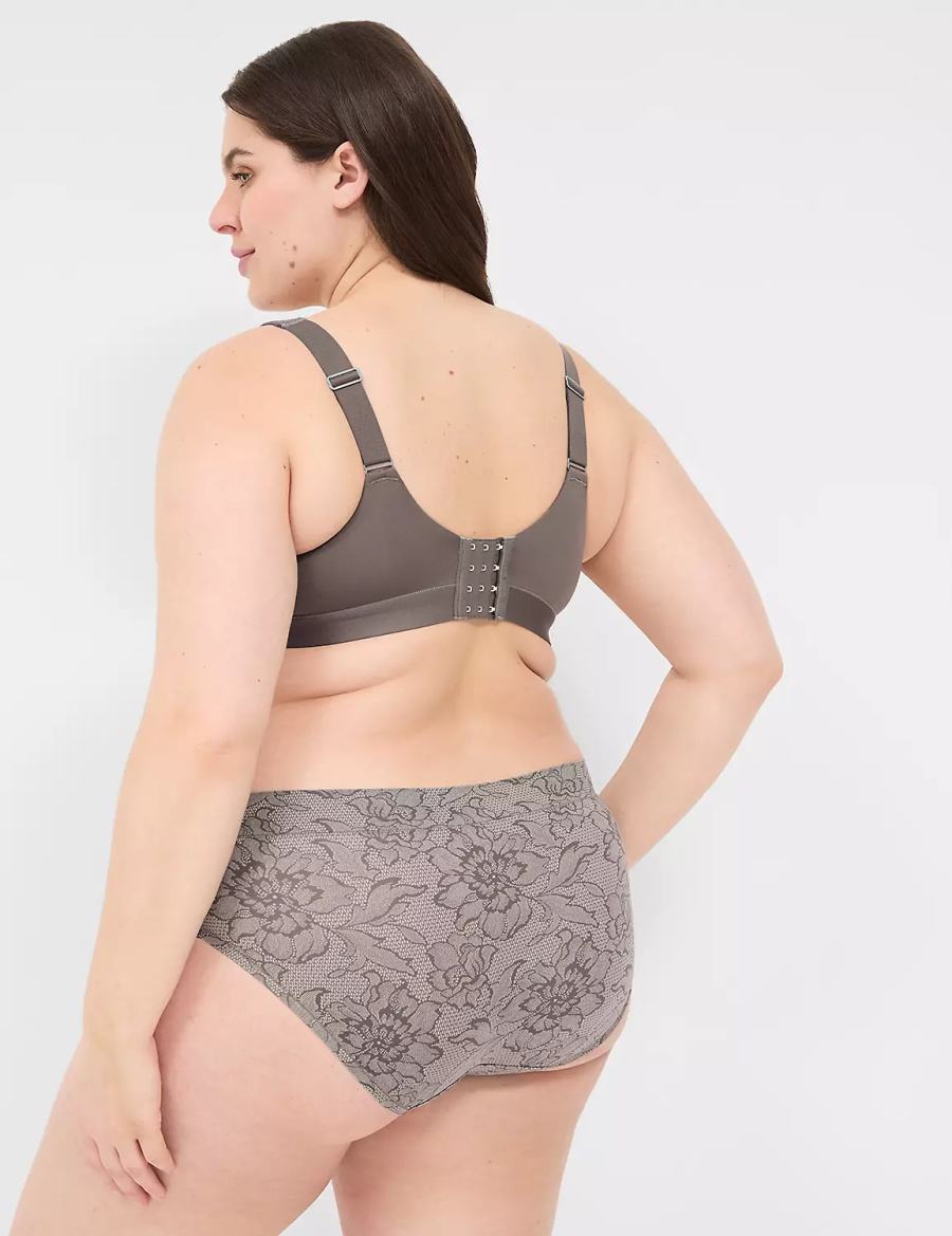 Lane Bryant Comfort Bliss Lightly Lined With Lace Women Balconette Bra Dark Grey | PZN9364HQ