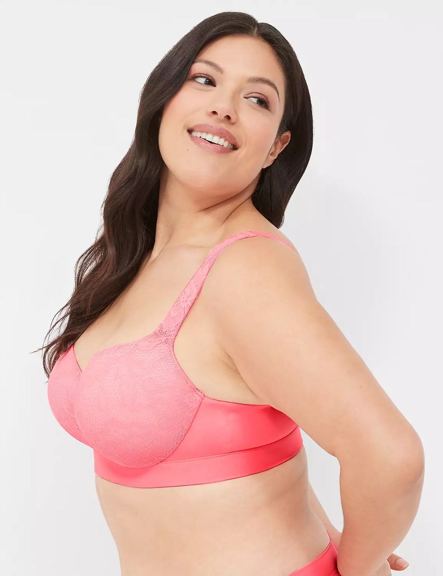 Lane Bryant Comfort Bliss Lightly Lined Women Balconette Bra Pink | IKA1992MW