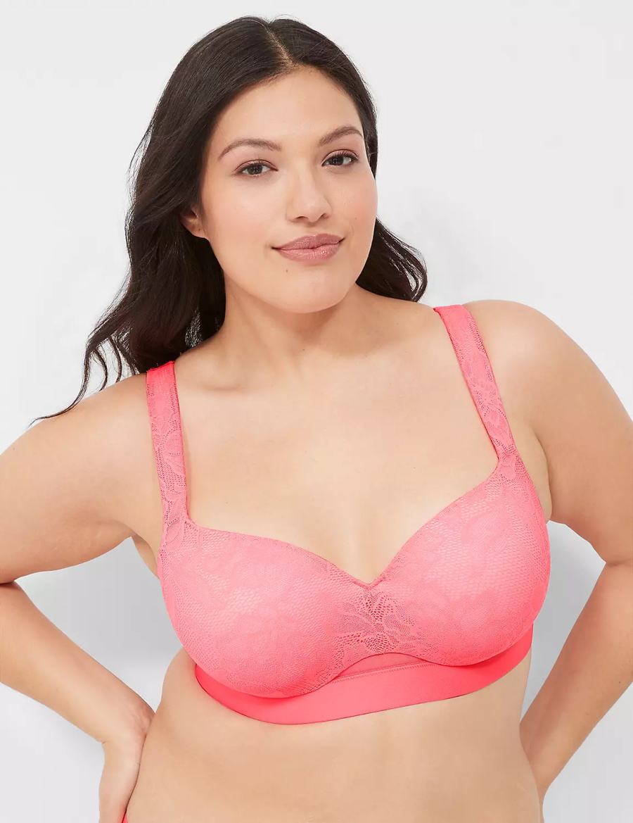 Lane Bryant Comfort Bliss Lightly Lined Women Balconette Bra Pink | IKA1992MW