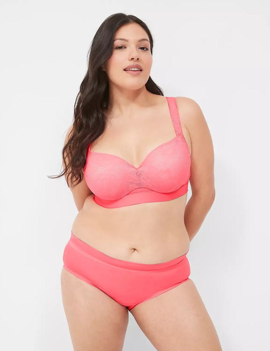 Lane Bryant Comfort Bliss Lightly Lined Women Balconette Bra Pink | IKA1992MW