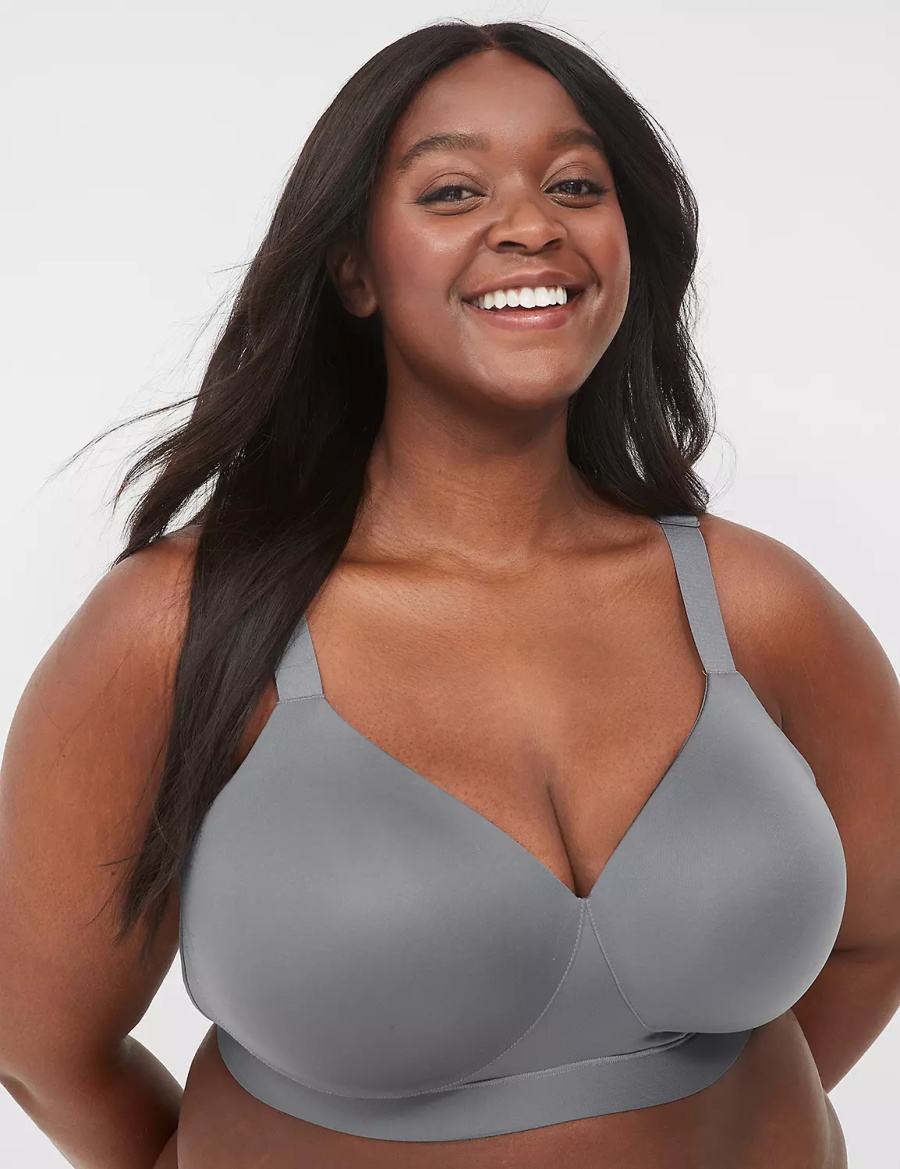 Lane Bryant Comfort Bliss No-Wire Lounge Women Bralettes Dark Grey | AFY164RG