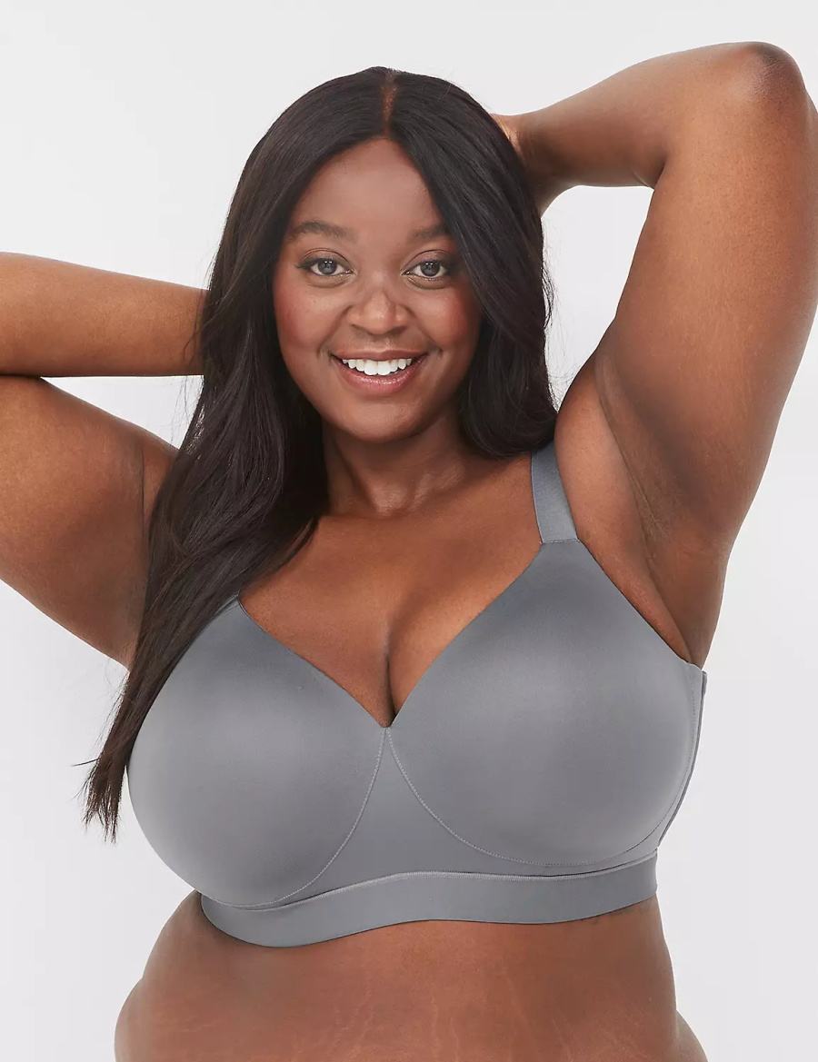 Lane Bryant Comfort Bliss No-Wire Lounge Women Bralettes Dark Grey | AFY164RG