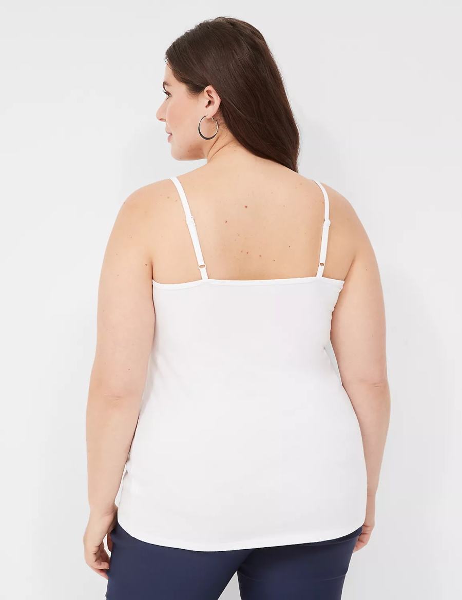 Lane Bryant Cotton Cami Women Tank Top White | KIW3688KA