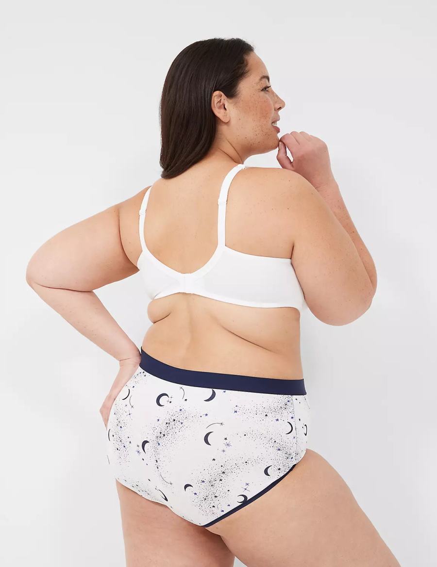 Lane Bryant Cotton Full With Wide Waistband Women Briefs White | XWL2523CT