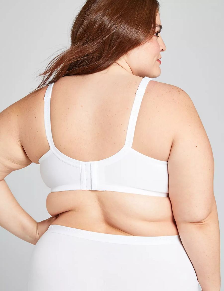 Lane Bryant Cotton Lightly Lined Full Coverage Women Bralettes White | LQB8780OK