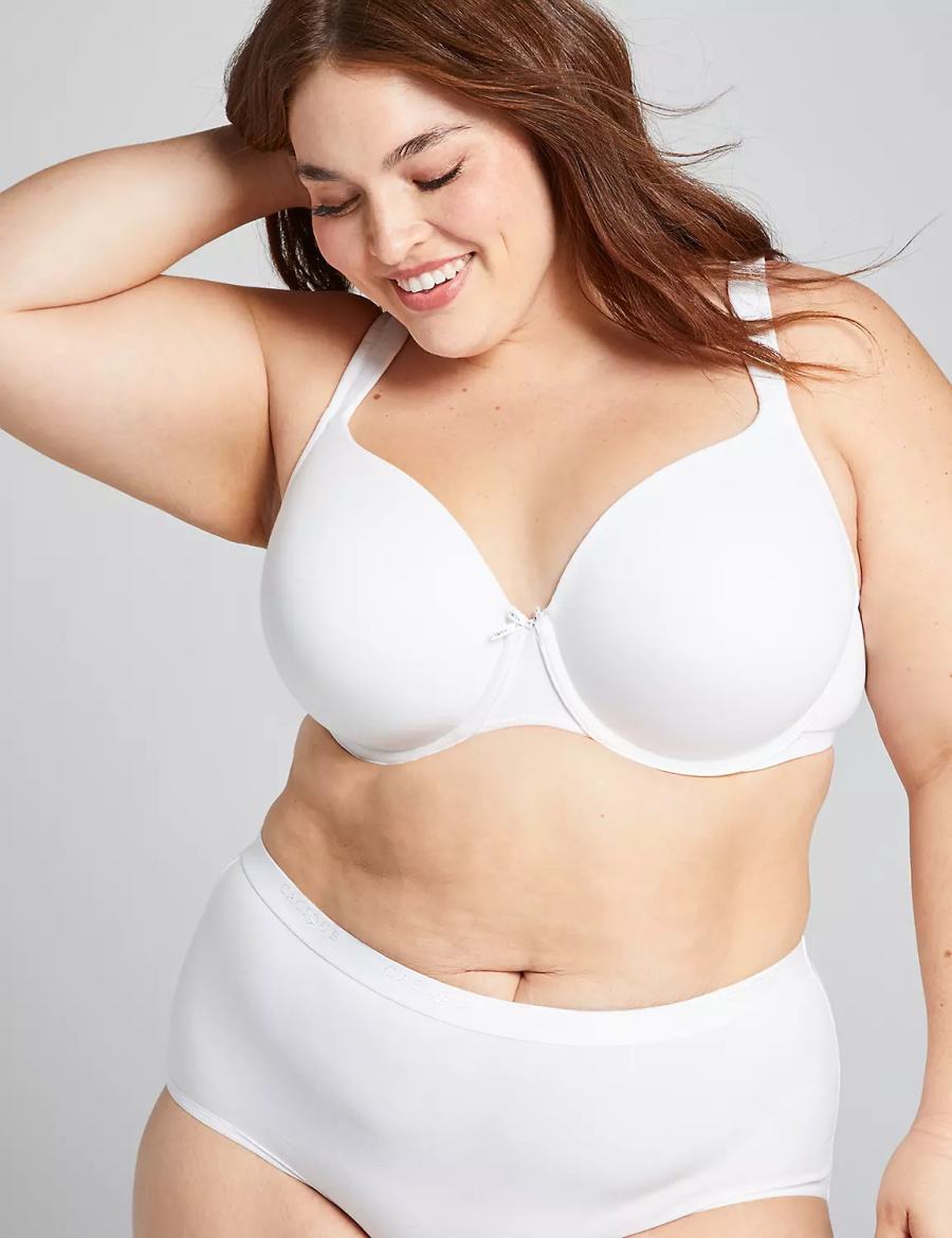 Lane Bryant Cotton Lightly Lined Full Coverage Women Bralettes White | LQB8780OK