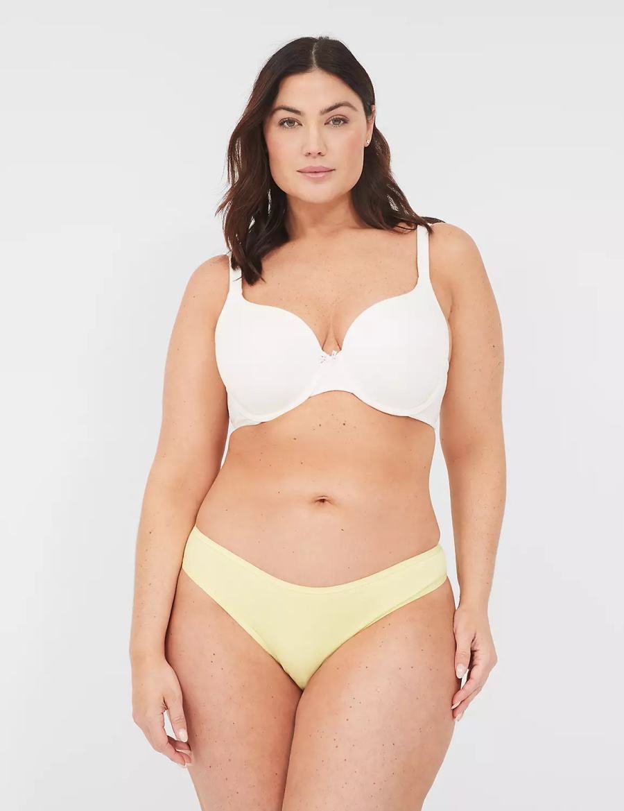 Lane Bryant Crush Cotton Dipped Tanga Women Briefs Yellow | AZF2785EU