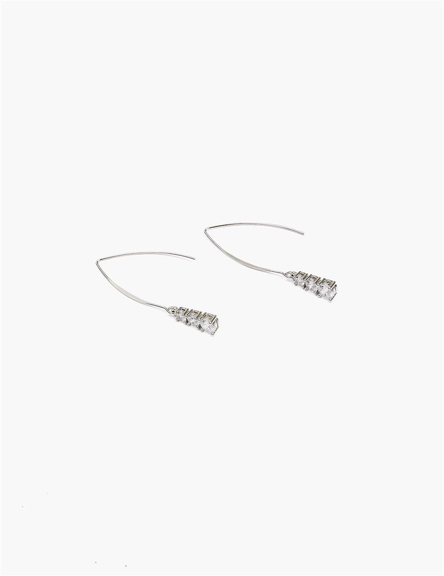 Lane Bryant Crystal Wire Drop Women Earrings Silver | VON7683AY