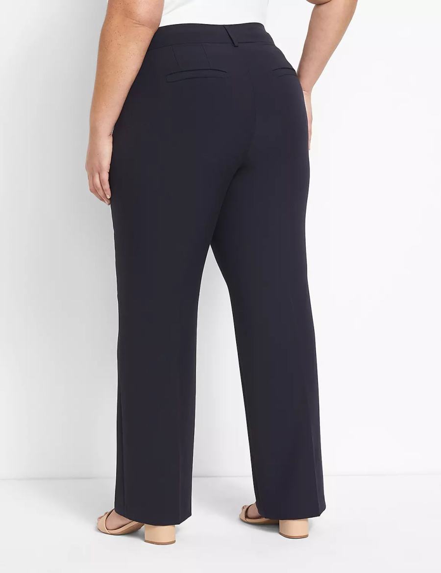 Lane Bryant Curvy Fit Perfect Drape Straight Women Pants Blue | RJA7948OG