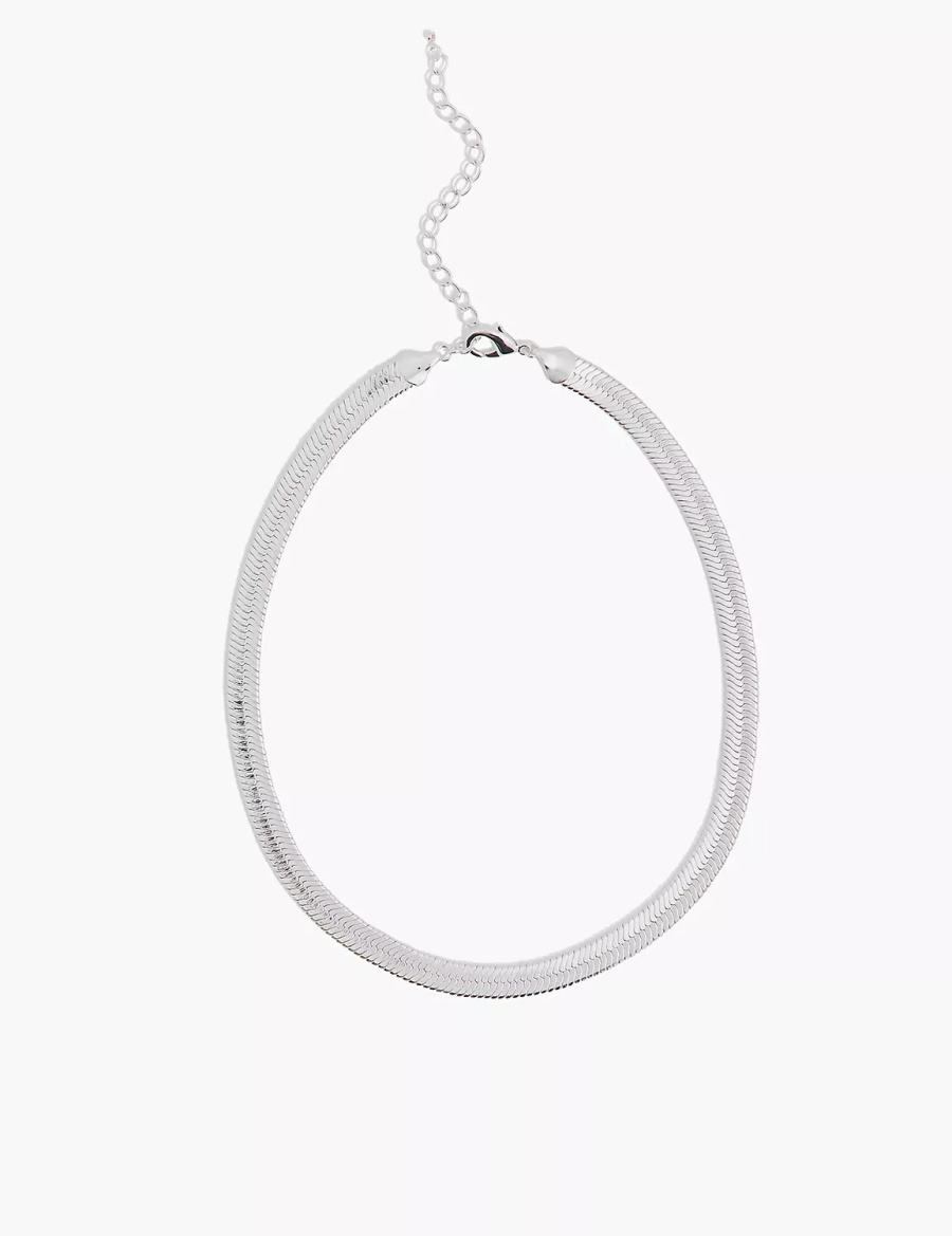 Lane Bryant Demi-Fine Flat Women Chain Necklace Silver | OXL6438VF