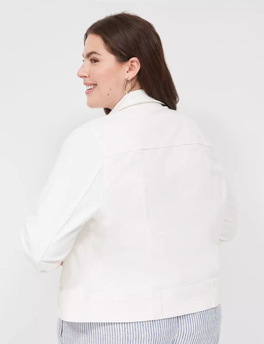 Lane Bryant Denim Women Jackets White | OCD3585PY